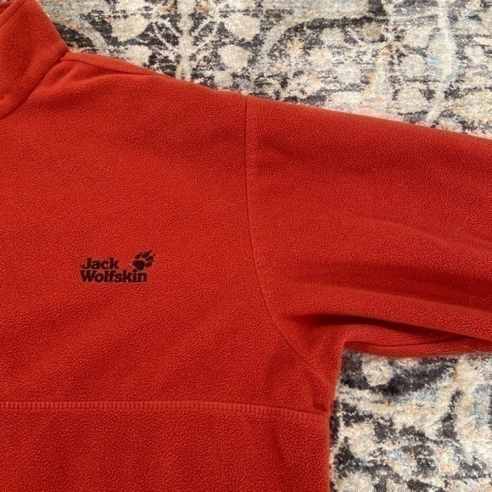 Jack Wolfskin‎ Orange Fleece 3/4 Zip Pullover Sweater - Picture 7 of 10